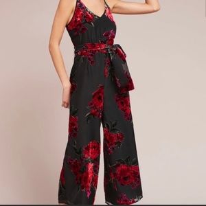 Anthropologie velvet jumpsuit